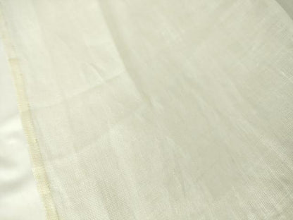 平和屋着物＊夏物 長襦袢 草花紋紗 鳥の子色 麻 逸品 DABA4466az