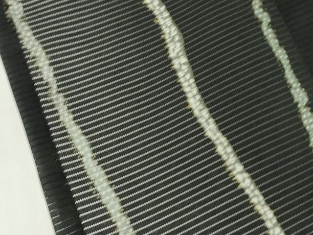平和屋着物＊夏物 小紋 絽 よろけ縞 黒地 洗える着物 DABA4469az