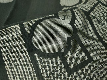 平和屋着物＊夏物 小紋 紗 源氏香兎 黒地 洗える着物 DABA4471az