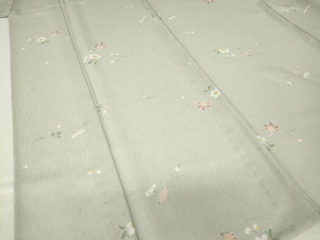 平和屋着物＊夏物　小紋　紗　幸彩庵　舞花文　反端付き　洗える着物　未使用　DABA4473az