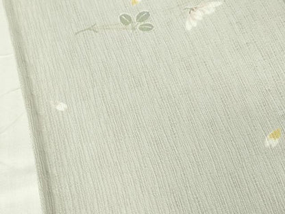 平和屋着物＊夏物　小紋　紗　幸彩庵　舞花文　反端付き　洗える着物　未使用　DABA4473az