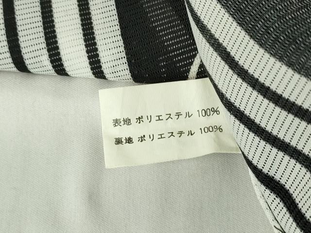 平和屋着物＊夏物 小紋 絽 詩歌間道 黒地 洗える着物 DABA4477az