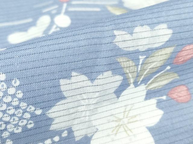 平和屋着物＊夏物 小紋 絽 流水桜文 高島屋扱い さんび謹製 洗える着物 未使用 DABA4479az