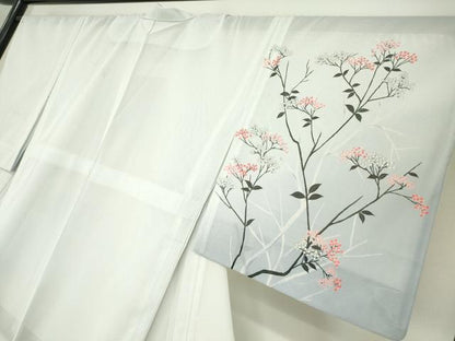 平和屋着物＊夏物 訪問着 絽 枝花文 暈し染め 洗える着物 DABA4482az