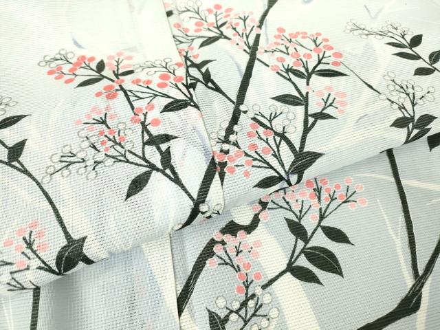 平和屋着物＊夏物 訪問着 絽 枝花文 暈し染め 洗える着物 DABA4482az