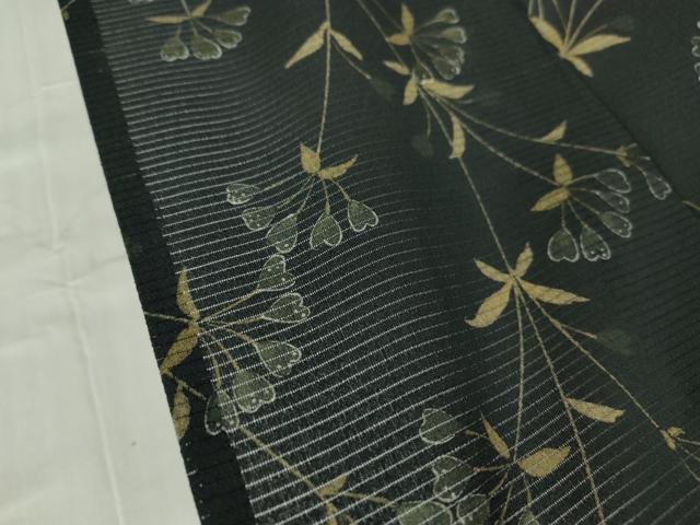 平和屋着物＊夏物 こむさでもーど・COMME CA DU MODE 小紋 絽 草花文 黒地 洗える着物 DABA4486az