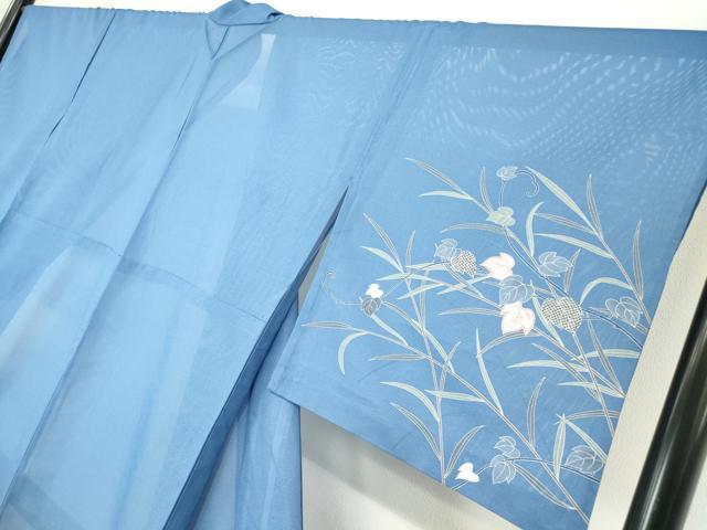平和屋着物＊夏物　訪問着　絽　草葉文　洗える着物　DABA4487az