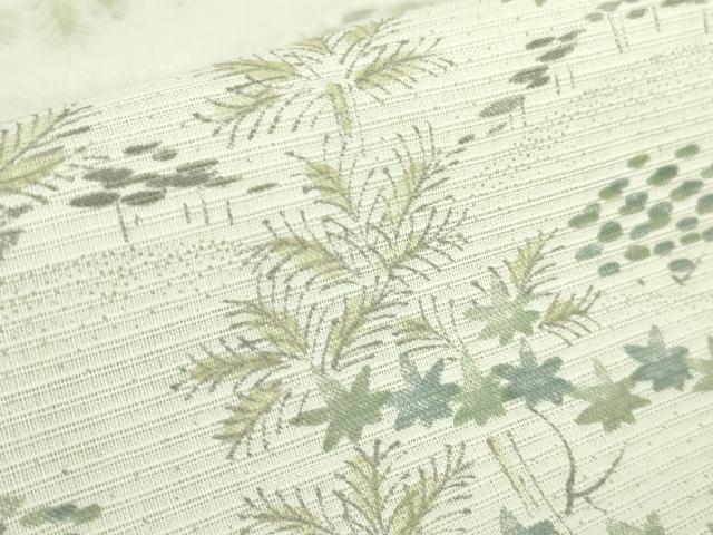 平和屋着物＊夏物 小紋 紗 草葉文 DABA4491az