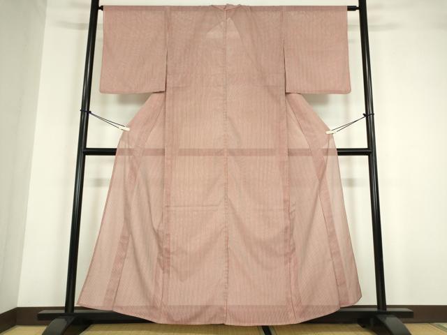 平和屋着物＊夏物 小紋 絽 縞 洗える着物 DABA4497az