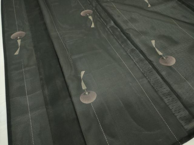 平和屋着物＊夏物 小紋 絽 風鈴 黒地 洗える着物 DABA4499az