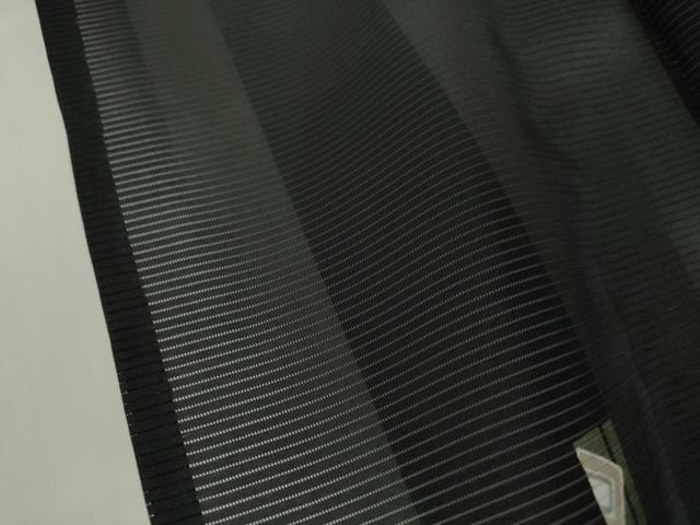 平和屋着物＊夏物 小紋 絽 短冊花文 黒地 洗える着物 DABA4500az