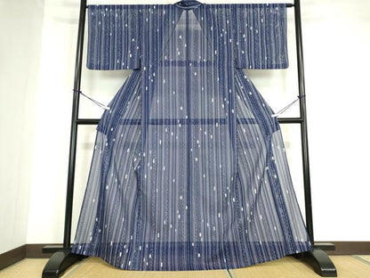 平和屋着物＊夏物 小紋 絽 矢羽間道 洗える着物 DABA4503az