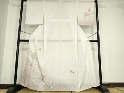 平和屋着物＊夏物　訪問着　絽　雪芝花丸文　さんび謹製　洗える着物　DABA4506az