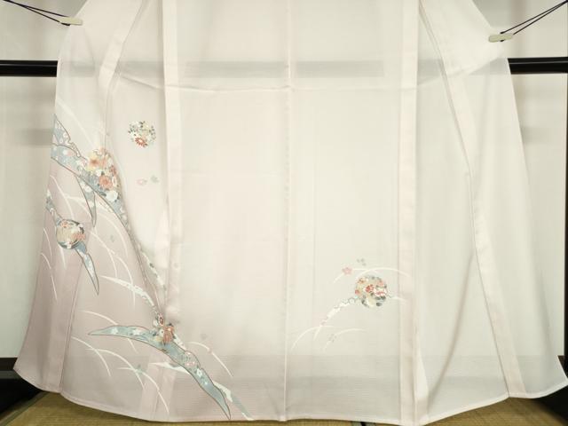 平和屋着物＊夏物　訪問着　絽　雪芝花丸文　さんび謹製　洗える着物　DABA4506az