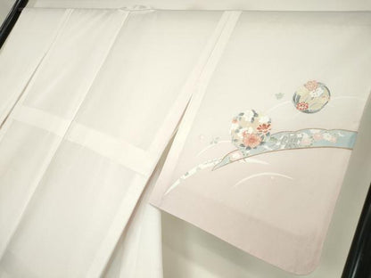 平和屋着物＊夏物　訪問着　絽　雪芝花丸文　さんび謹製　洗える着物　DABA4506az