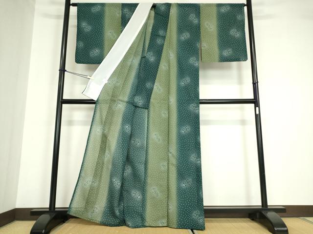 平和屋着物＊夏物 小紋 絽 舞花文 洗える着物 DABA4510az