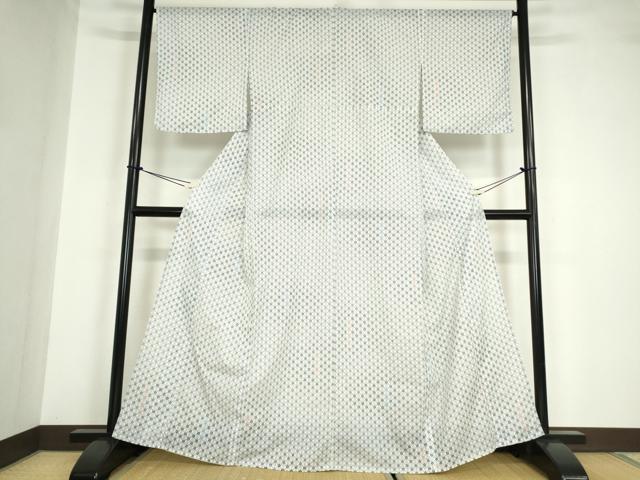 平和屋着物＊夏物 小紋 絽 花繋ぎ 洗える着物 DABA4511az