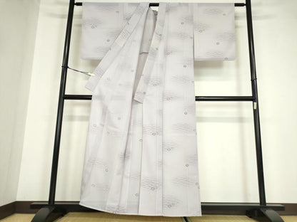 平和屋着物＊夏物 小紋 絽 露芝文 洗える着物 DABA4512az