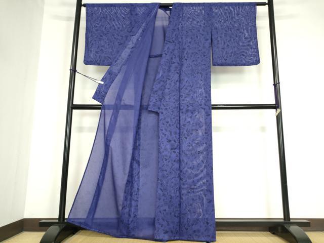 平和屋着物＊夏物 小紋 絽 草花文 洗える着物 DABA4514az