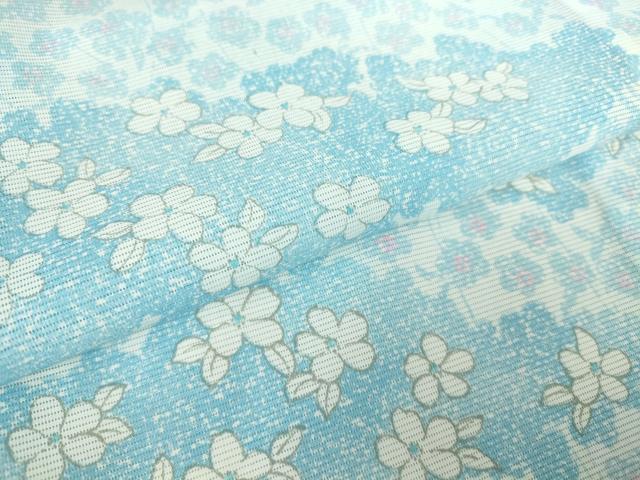 平和屋着物＊夏物 小紋 絽 雲取り花文 洗える着物 DABA4519az
