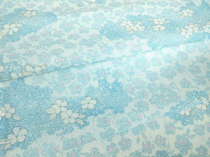 平和屋着物＊夏物 小紋 絽 雲取り花文 洗える着物 DABA4519az