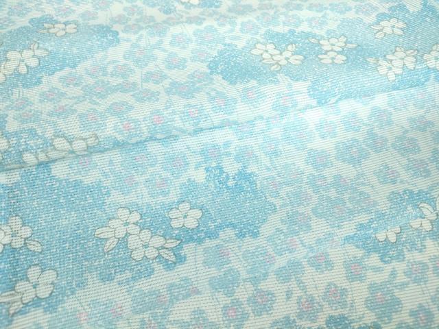 平和屋着物＊夏物 小紋 絽 雲取り花文 洗える着物 DABA4519az