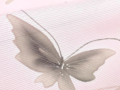 平和屋着物＊夏物 小紋 絽 舞蝶文 手描き 洗える着物 DABA4526az