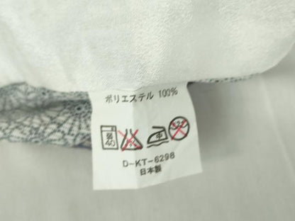平和屋着物＊夏物 小紋 絽 舞扇花斜線文 洗える着物 DABA4529az