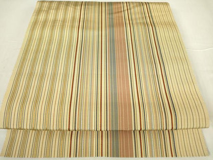 平和屋着物●本場筑前博多織 八寸名古屋帯 縞 正絹 逸品 DABA4545az