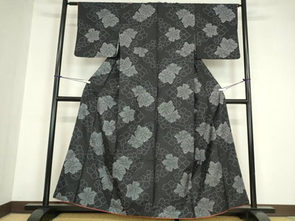 平和屋着物●本場大島紬 7マルキ 舞花文 正絹 逸品 DABA4561az