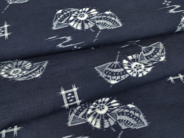 平和屋着物●久留米絣　単衣　綿　番傘　逸品　未使用　DABA4576az