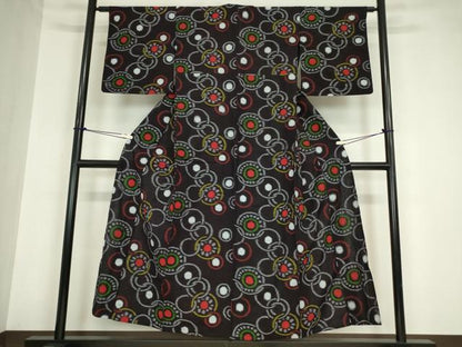 平和屋着物●久留米絣 単衣 綿 丸繋ぎ 逸品 DABA4577az