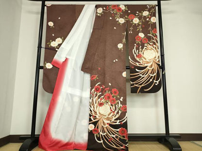 平和屋着物●H・L（アッシュエル） HENRI-LUC CHAPUIS 振袖 乱菊 金彩 洗える着物 逸品 DABA4583az