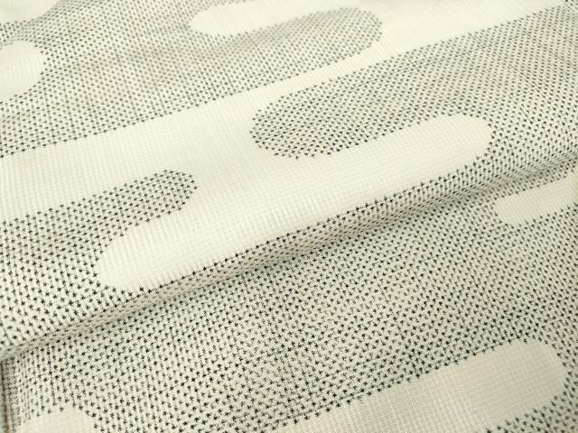 平和屋着物●本場大島紬 白大島 7マルキ 霞文 正絹 逸品 DABA4585az