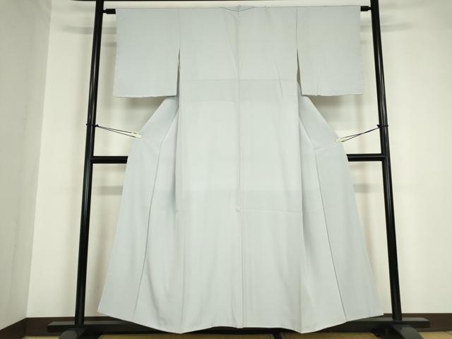 平和屋着物●上質な色無地　藍白色　正絹　逸品　未使用　DABA4588az