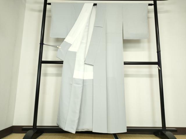 平和屋着物●上質な色無地　藍白色　正絹　逸品　未使用　DABA4588az