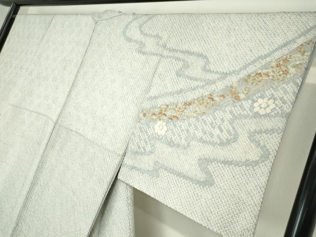 平和屋着物●訪問着 総絞り 刺繍 流水花文 金彩 正絹 逸品 DABA4590az