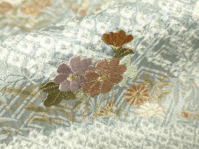 平和屋着物●訪問着 総絞り 刺繍 流水花文 金彩 正絹 逸品 DABA4590az