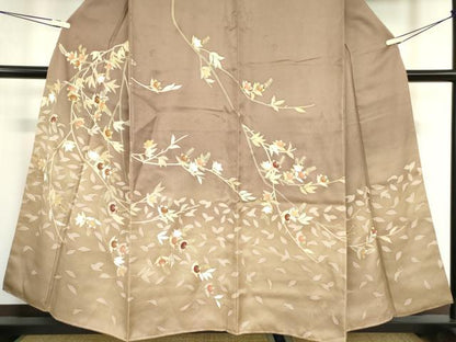 平和屋着物●訪問着 駒刺繍 橘 暈し染め 金彩 正絹 逸品 DABA4595az