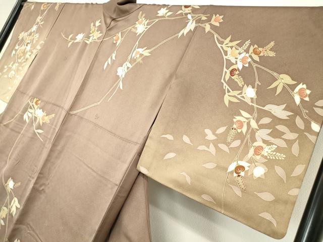 平和屋着物●訪問着 駒刺繍 橘 暈し染め 金彩 正絹 逸品 DABA4595az