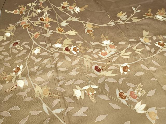 平和屋着物●訪問着 駒刺繍 橘 暈し染め 金彩 正絹 逸品 DABA4595az