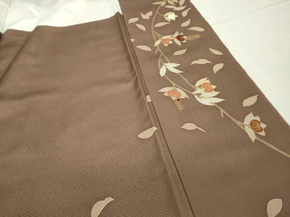 平和屋着物●訪問着 駒刺繍 橘 暈し染め 金彩 正絹 逸品 DABA4595az