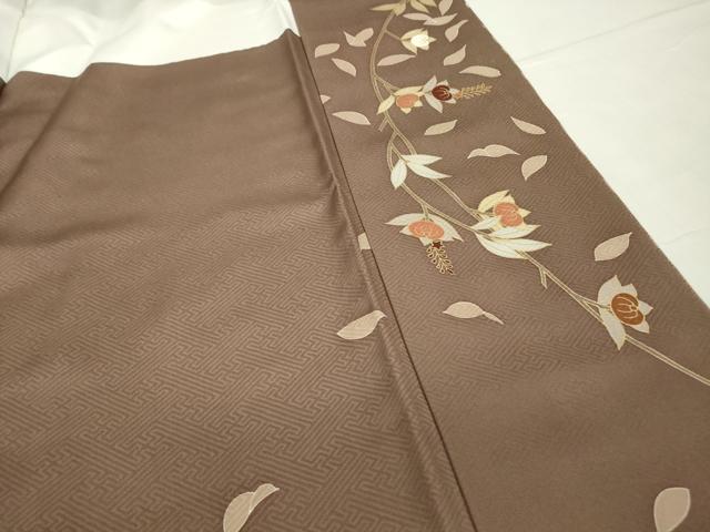 平和屋着物●訪問着 駒刺繍 橘 暈し染め 金彩 正絹 逸品 DABA4595az