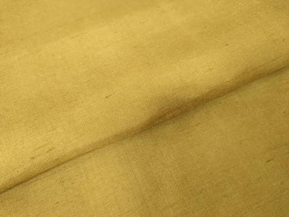 平和屋着物●男性 紬 色無地 山吹茶色 正絹 逸品 DABA4598az