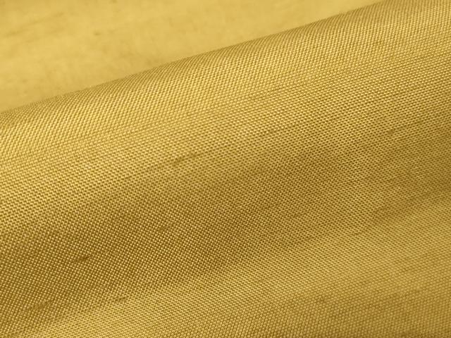 平和屋着物●男性 紬 色無地 山吹茶色 正絹 逸品 DABA4598az