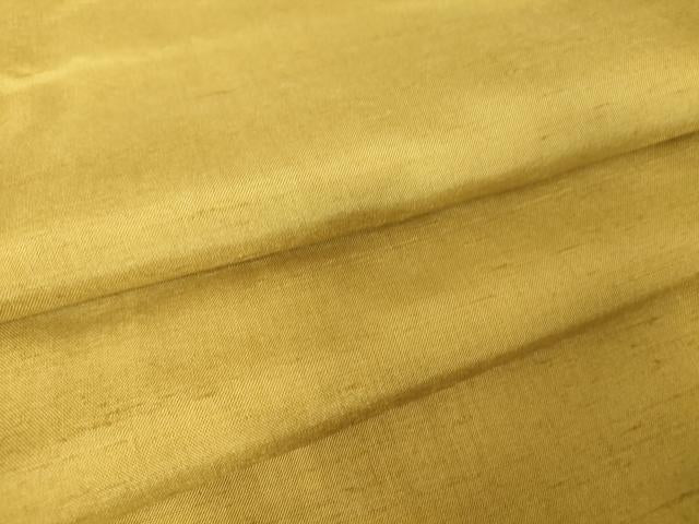平和屋着物●男性 紬 色無地 山吹茶色 正絹 逸品 DABA4598az