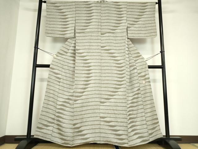 平和屋着物●創業140年 小糸染芸の四代目 小糸敏夫 小紋 樹林文 正絹 逸品 DABA4601az