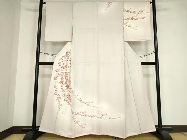 平和屋着物●訪問着 刺繍 枝花文 金彩 正絹 逸品 DABA4629az