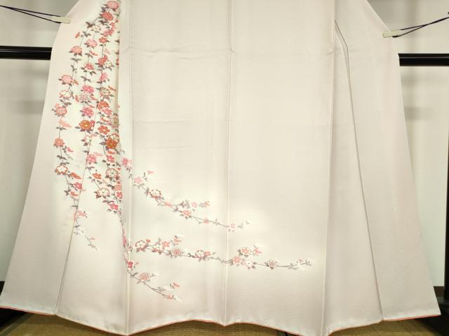 平和屋着物●訪問着 刺繍 枝花文 金彩 正絹 逸品 DABA4629az