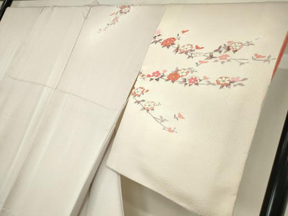 平和屋着物●訪問着 刺繍 枝花文 金彩 正絹 逸品 DABA4629az